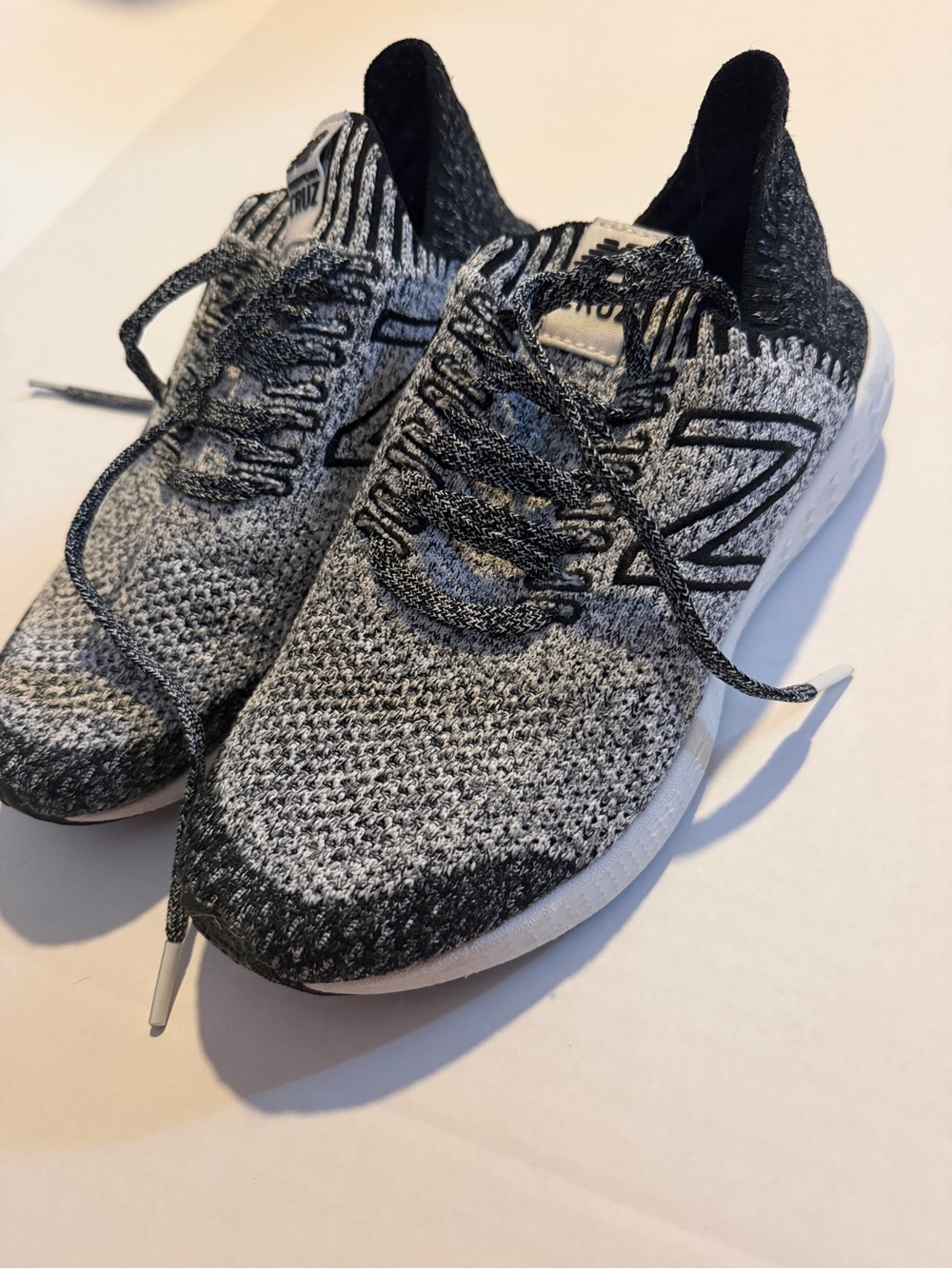 New Balance Fresh Foam CRUZ Gray and Black Knit Lace-Up Sneakers